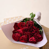 ハナプロ(HANAPRO) ダズンローズ 赤バラ 生花 花束 12本 花のプロが厳選 【大田市場直送】